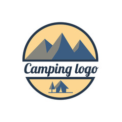 camping logo vector icon. camping flat style vector illustration