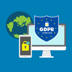 GDPR concept. General Data Protection Regulation. New EU law from 2018.