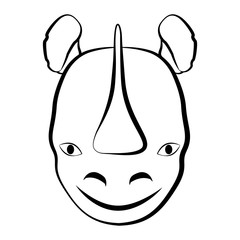 Obraz premium Isolated rhino outline icon