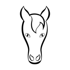 Isolated outline of a horse
