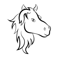 Isolated outline of a horse