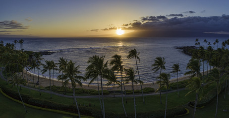 Kapalua Bay sunset. This beautiful bay is on the Hawaiian island of Maui, USA.