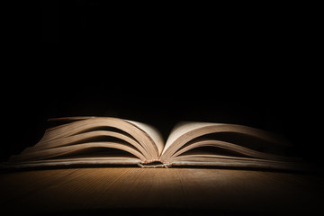 Old open book