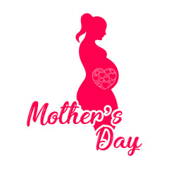 Silhouette of a mom. Mother day
