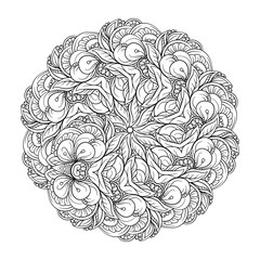 Fototapeta premium Vector abstract black and white ethnic mandala motif