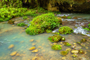 A stream pool in a deep mountain