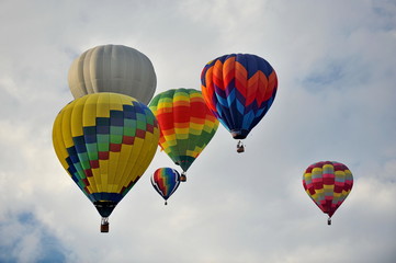 Balloons rose to the sky
