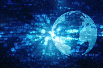 Obraz premium 2d illustration Network community concept . Mixed media, Global internet Concept