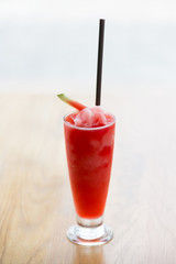 glass of watermelon smoothie