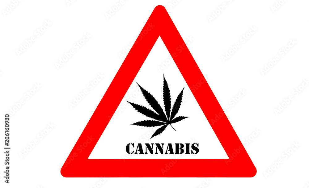 Sticker Cannabis Warnschild