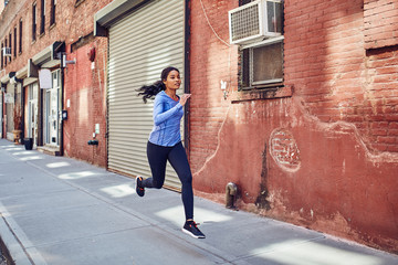 Pretty Black Woman Runs in New York City