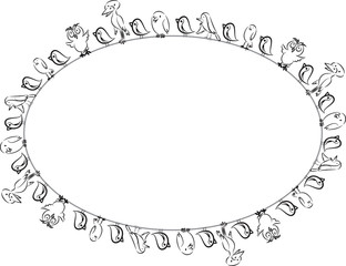 vector cartoon birds border