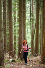 Woman hiking on a trail