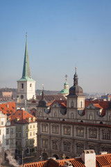 Naklejka na ściany i meble Red roofs of Prague Castle
