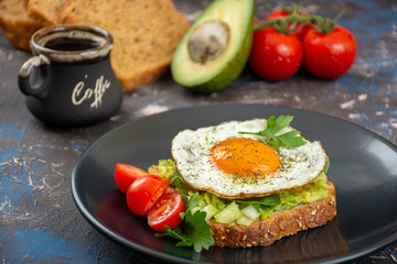 Avocado egg toasts