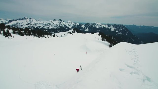 Snowboard Rider Big Air Jump Action