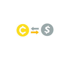 crypto currency to dollar exchange icon 