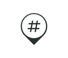 Obraz premium Hashtag location icon