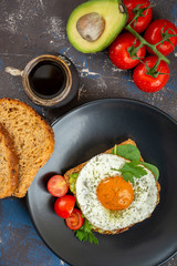 Avocado egg toasts