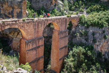 Roman aquaeduct in Chelva village, Spain