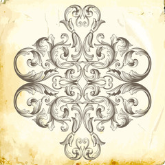 Vector baroque of vintage elements for design. 