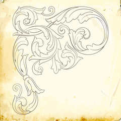 Fototapeta premium Vector baroque of vintage elements for design. 