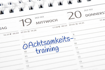 Eintrag im Kalender: Achtsamkeitstraining