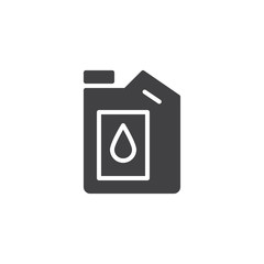 Oil jerrycan vector icon. filled flat sign for mobile concept and web design. Gasoline canister simple solid icon. Symbol, logo illustration. Pixel perfect vector graphics