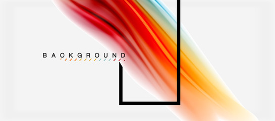 Blurred fluid colors background, abstract waves lines, vector illustration