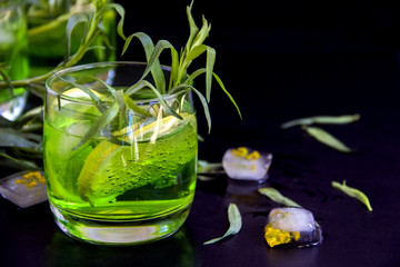 Fresh summer drink made from leaves of tarragon