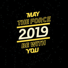 2019 may the force be with you for your seasonal leaflets and greeting cards or Christmas themed invitations.