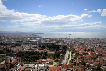 Thessaloniki scenic panoramic view from Trigoniou Tower, Greece
