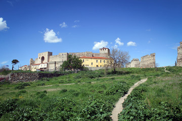 Fototapeta premium Heptapirgion fortress view in Thessaloniki, Greece