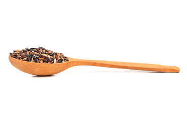 Wild rice in a spoon