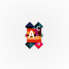 Abstract geometric option infographic banners, a b c steps process