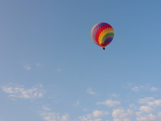 Multi Color and Colorful Balloon with a Blue Sky , Travel in the river city of Vang Viang City, Laos. 5th December, 2013.