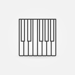 Piano keyboard vector concept outline icon