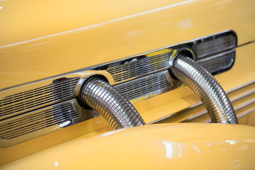 detail of a restored American car