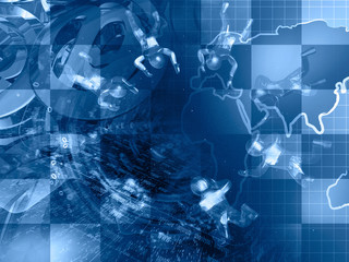 Fototapeta premium Map and mans