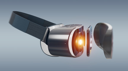 Virtual reality glasses technology illustration 3D rendering