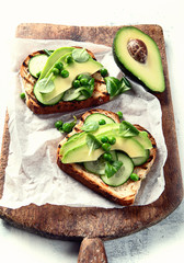 Healthy avocado toasts