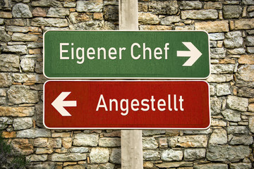Fototapeta premium Schild 316 - Eigener Chef