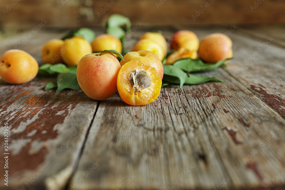 Wall mural apricot, healthyfood, fresh, food, fruit, healthy, organic, natural,