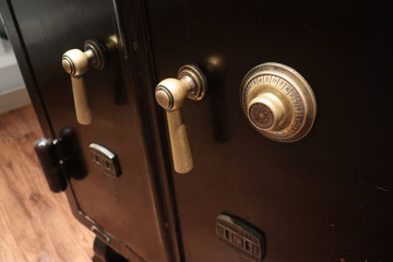 front door of old vintage safe
