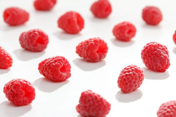 flat fresh raspberries pattern