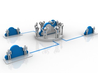 3d illustration cloud Business Network 
