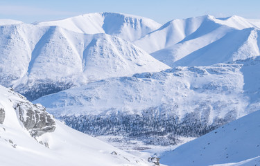 Fototapeta na wymiar view of the mountains, hibiny, russia
