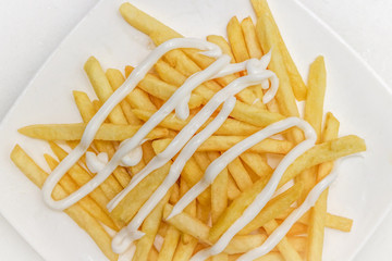 French Fries on a white plate