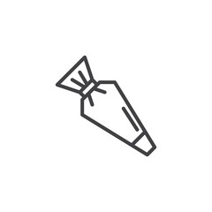 Pastry bag outline icon. linear style sign for mobile concept and web design. Icing bag and nozzle simple line vector icon. Symbol, logo illustration. Pixel perfect vector graphics