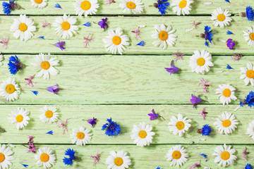 flowers on a wooden background